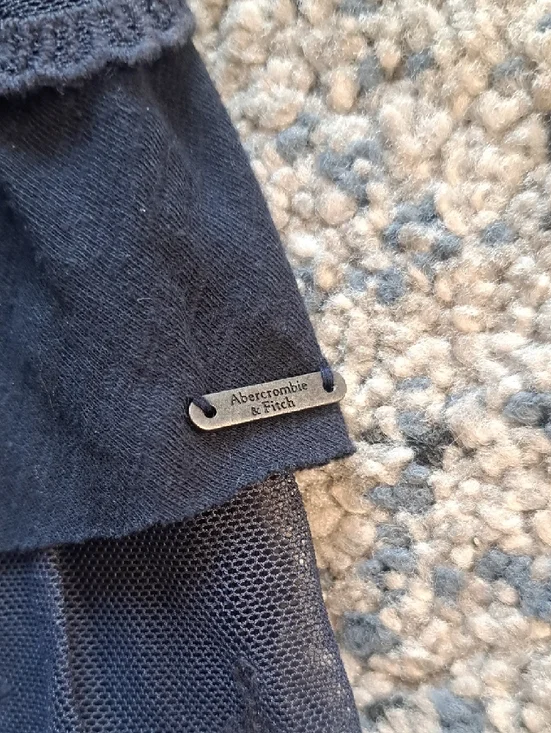 Abercrombie & Fitch Strapless Layered Lace Ruffle Dress - Navy - Picture 4 of 6